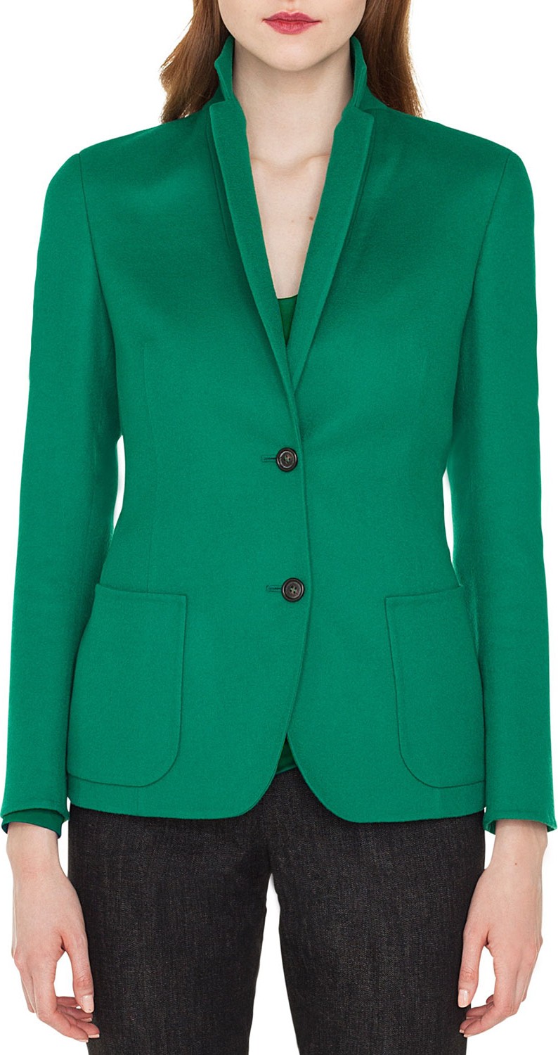 Akris Saigon Two-Button Notched-Collar Cashmere-Wool Blazer