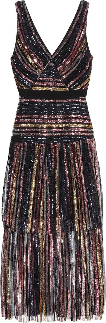 Self Portrait Sequined midi dress