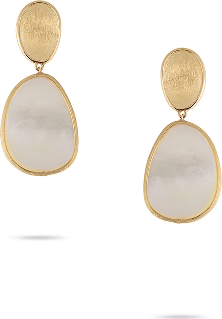 Marco Bicego Lunaria Small Mother-of-Pearl Drop Earrings in 18K Gold
