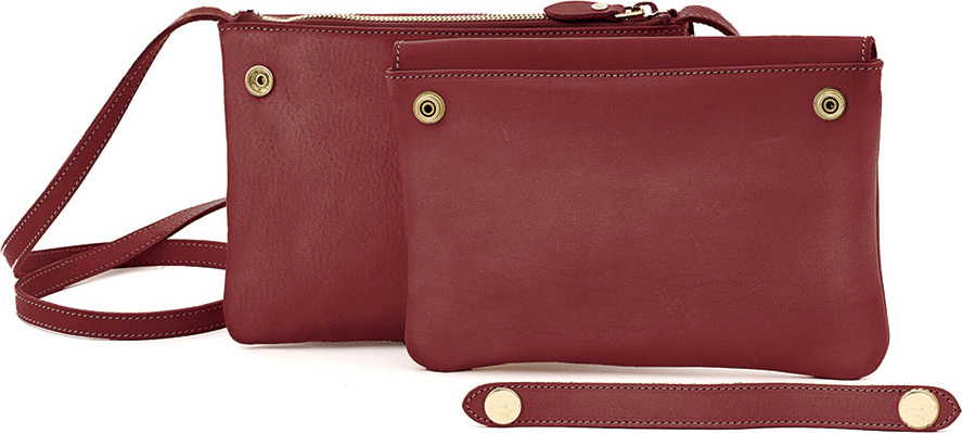 Il Bisonte Cowhide Leather Flap Crossbody Bag, Red