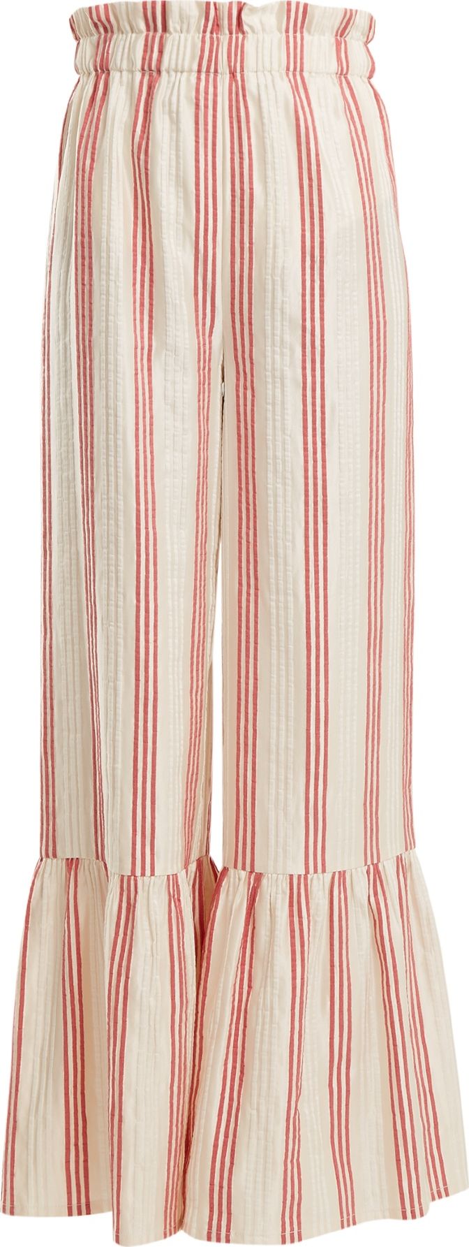Vilshenko Cecile striped-satin jacquard wide-leg trousers