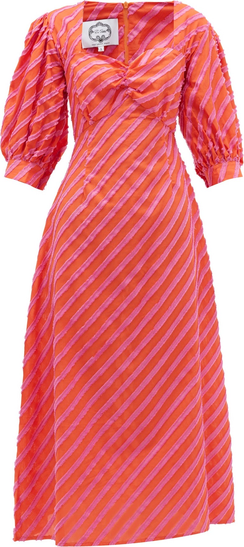 Evi Grintela Rabat stripe-appliqué cotton-poplin dress