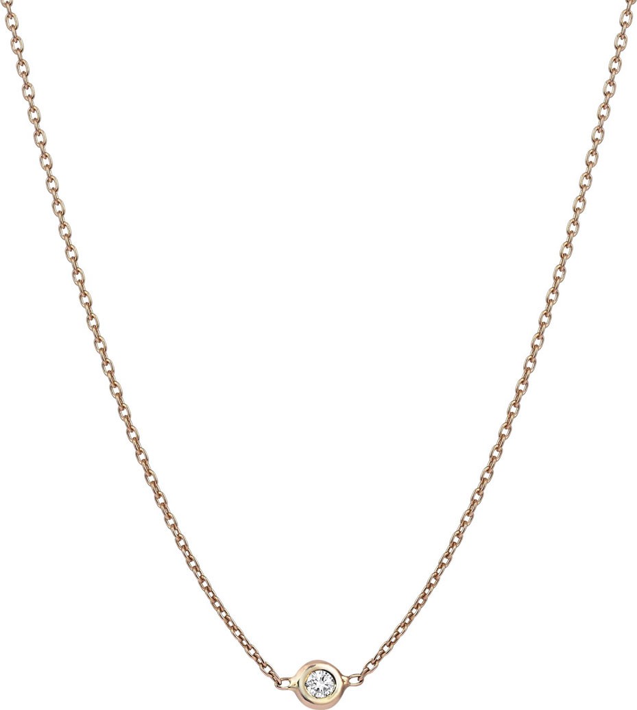 Kismet by Milka 14k Rose Gold Solitaire Diamond Chain Choker