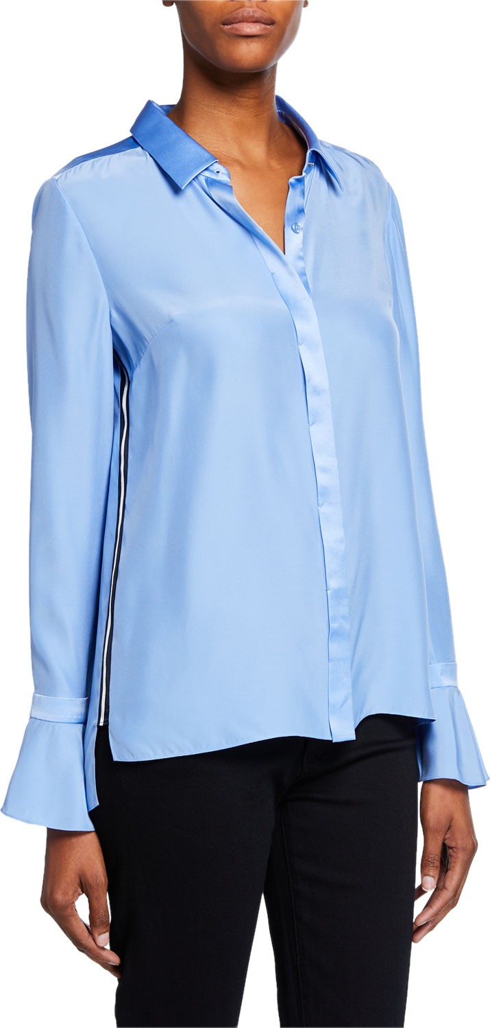 Elie Tahari Heather Button-Down Silk Blouse Elie Tahari Heather Button-Down Silk Blouse