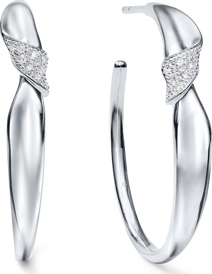 IPPOLITA Classico Stardust Small Folded Hoop Earrings w/ Diamonds