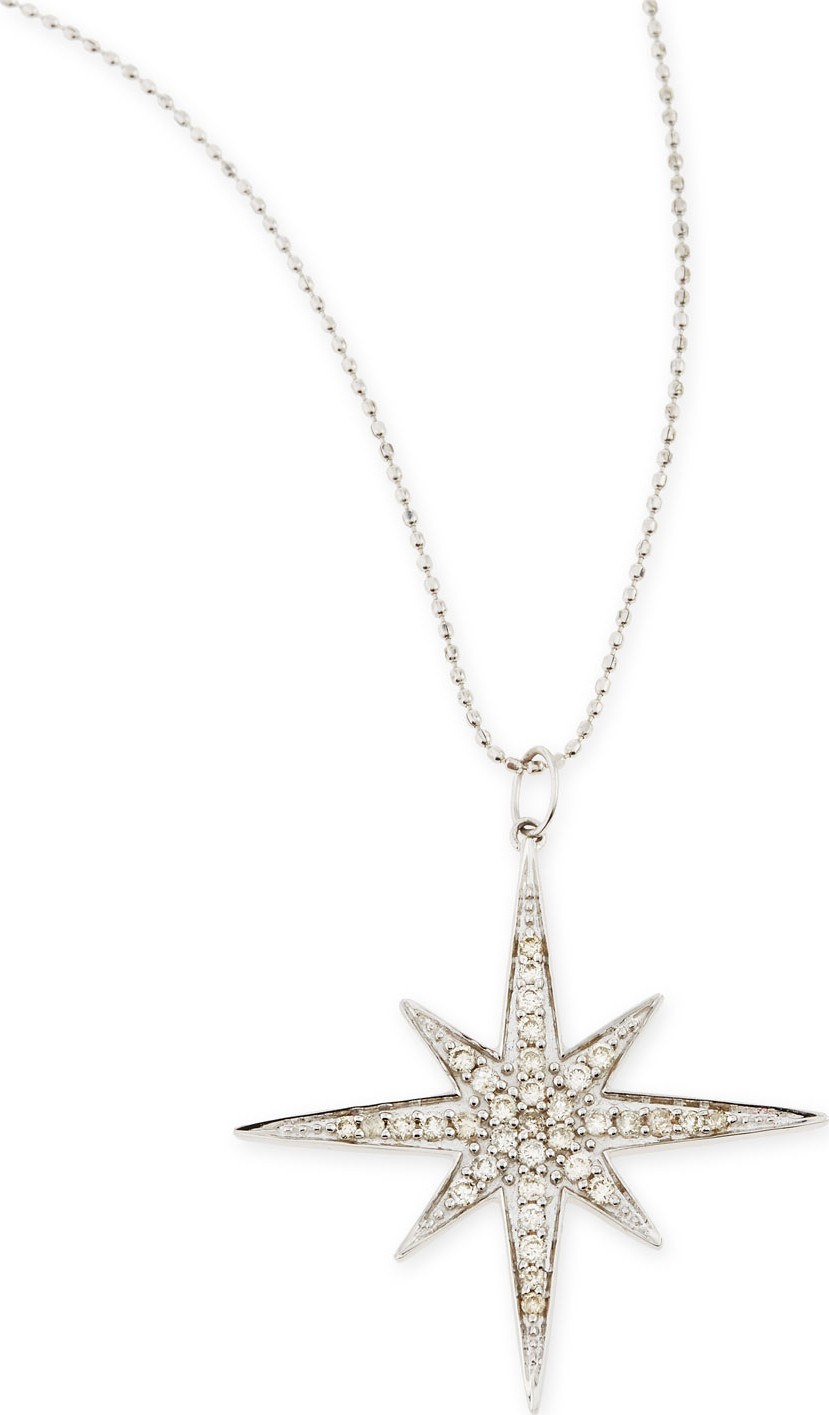 Sydney Evan 14k White Gold Diamond Starburst Necklace