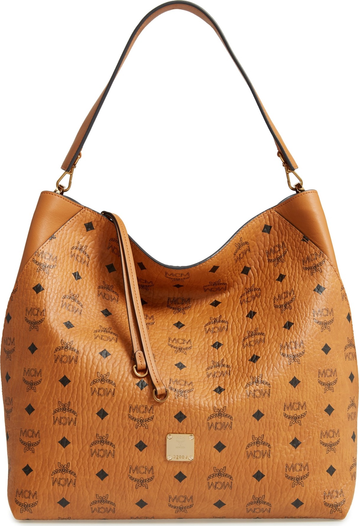 MCM Large Klara Visetos Coated Canvas Hobo