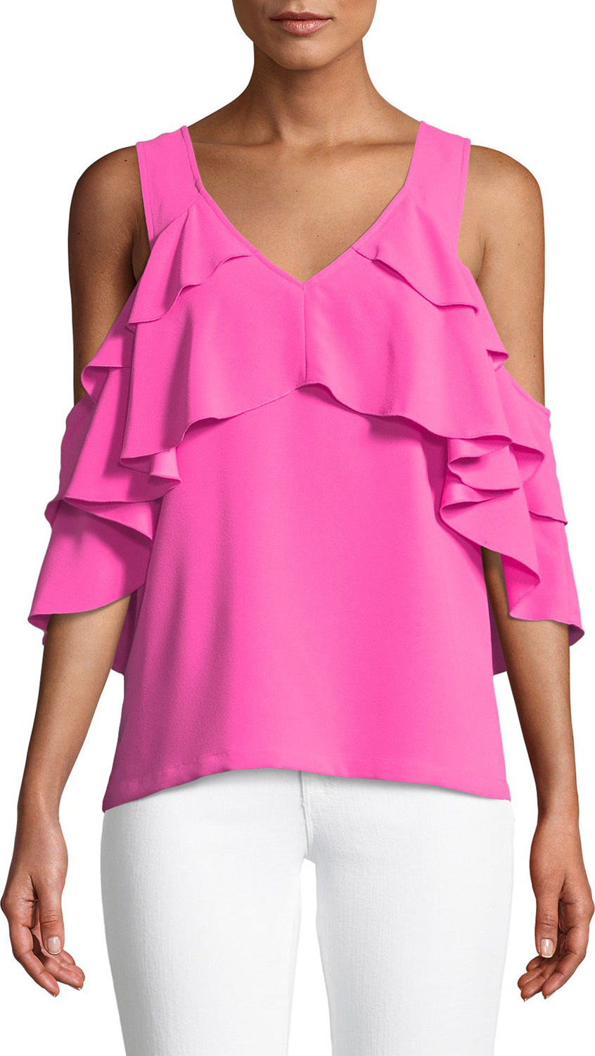 Trina Turk Sebastapol Crepe Ruffle Top