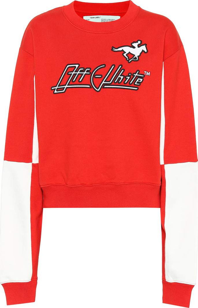 Off White Printed cotton sweatshirt