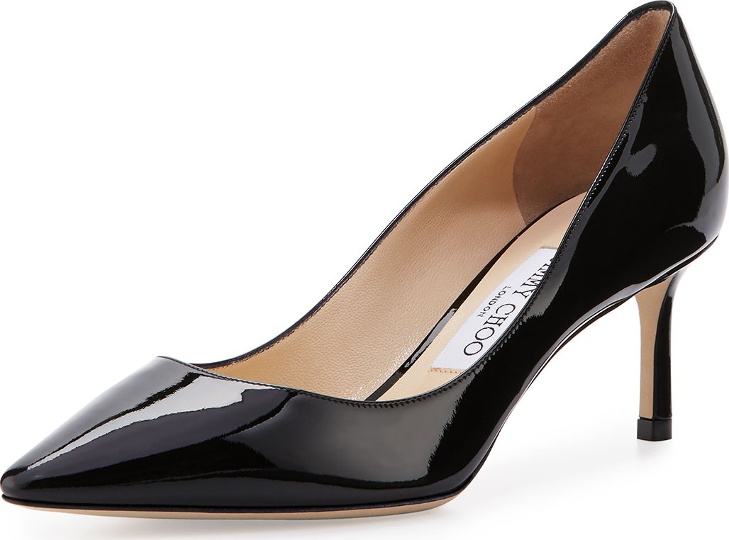 Jimmy Choo Romy 60mm Patent Pointed-Toe Pumps, Black