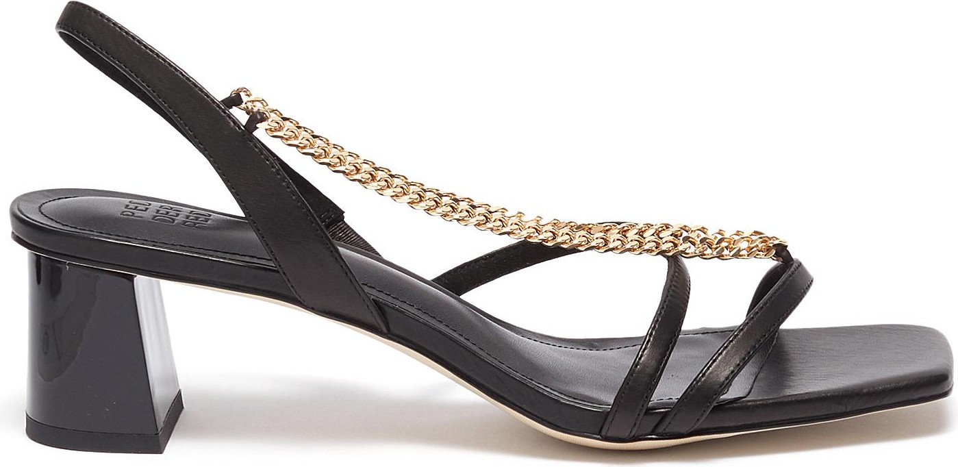 Pedder Red Ava chain detail strappy slingback heel leather sandals