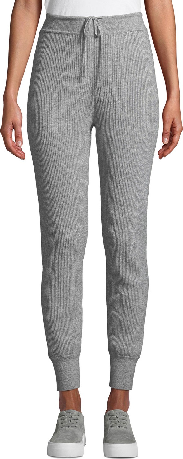 Vince Ribbed Wool-Cashmere Jogger Pants