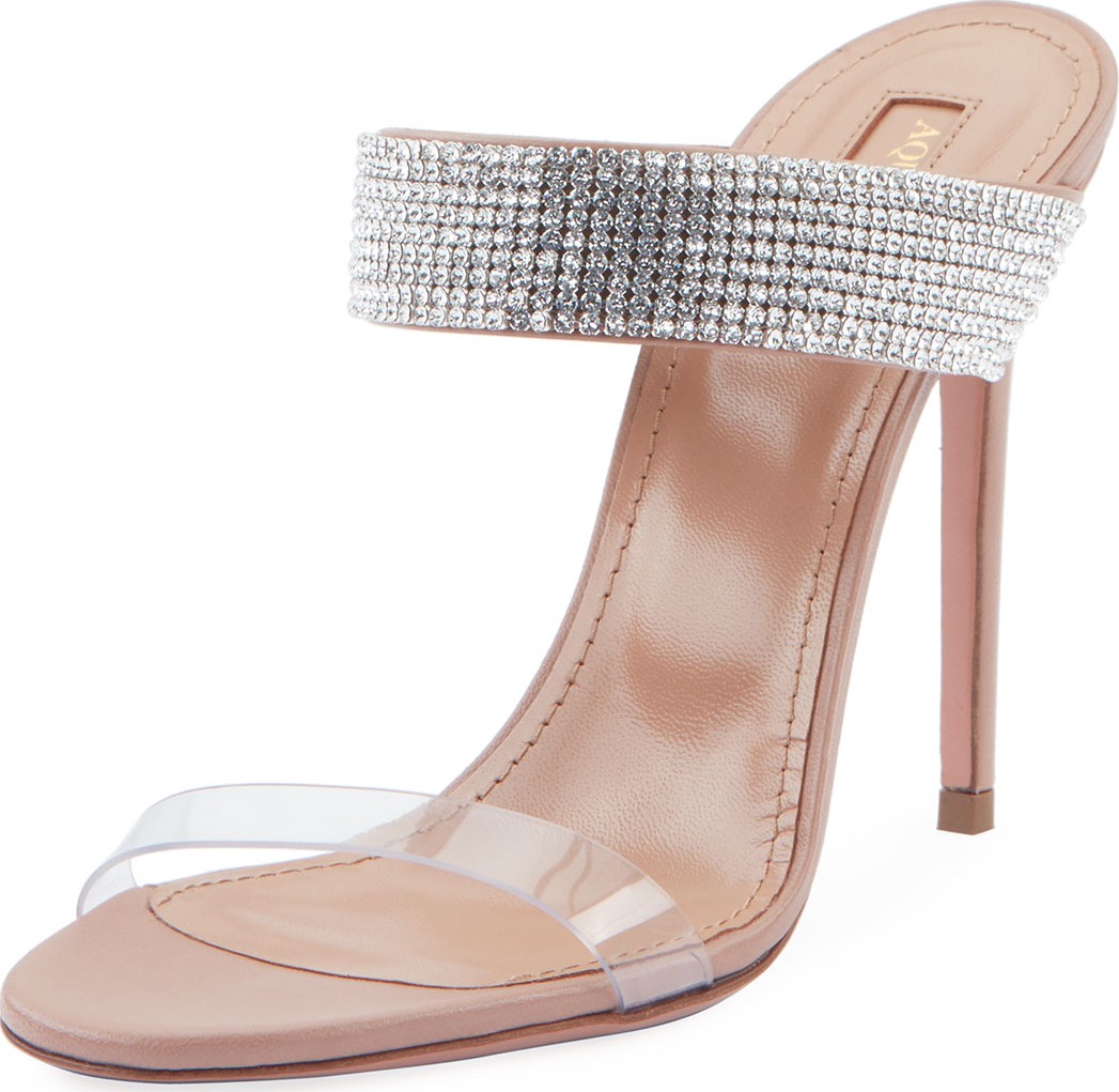 Aquazzura Spritz 105 Plexy Mule Sandals