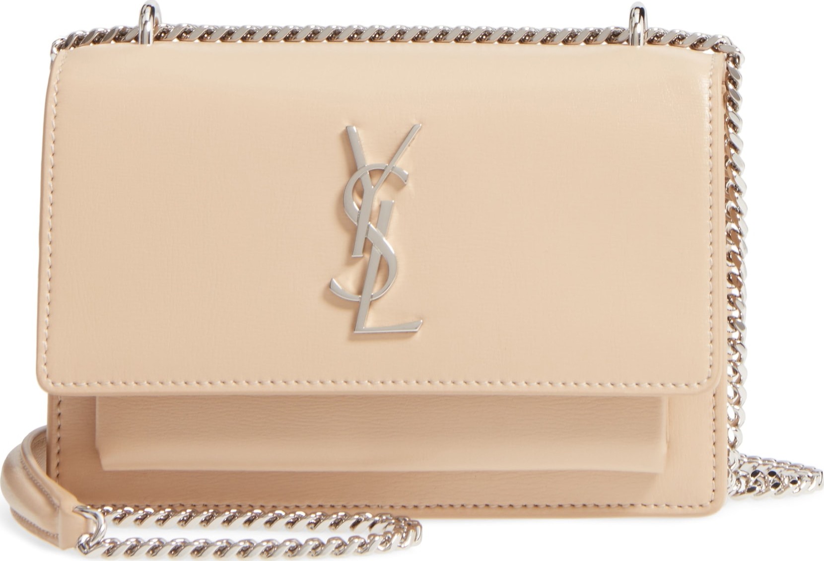 Saint Laurent Sunset Leather Wallet on a Chain