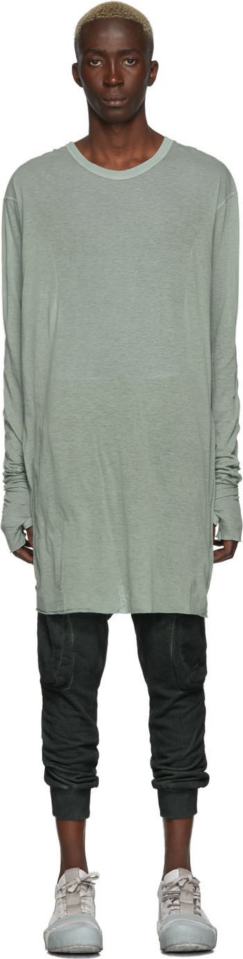 Boris Bidjan Saberi Blue Dyed Long Sleeve T-Shirt