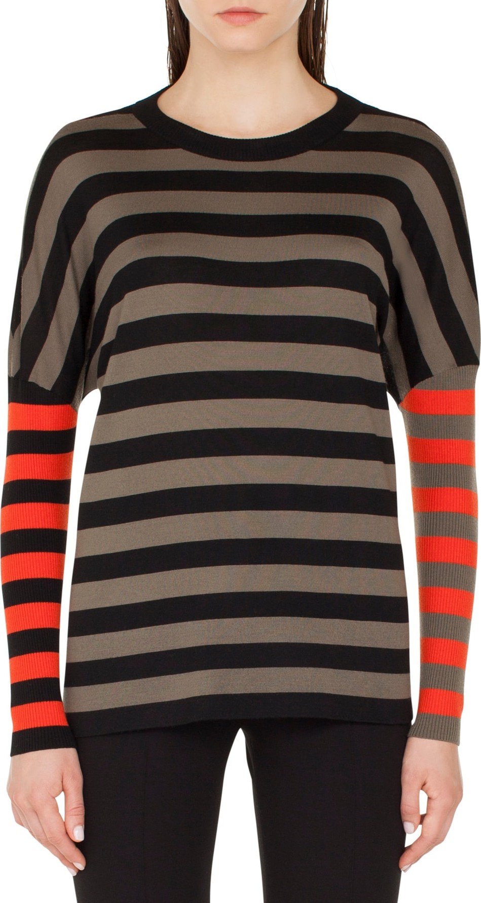 Akris Punto Contrast Stripe Pullover