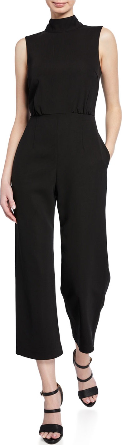 Club Monaco Symone High-Neck Sleeveless Crepe Jumpsuit
