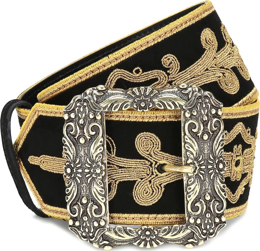 Etro Embroidered suede belt