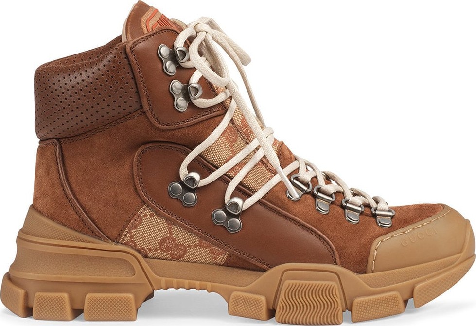 Gucci Leather and Original GG Flashtrek boots