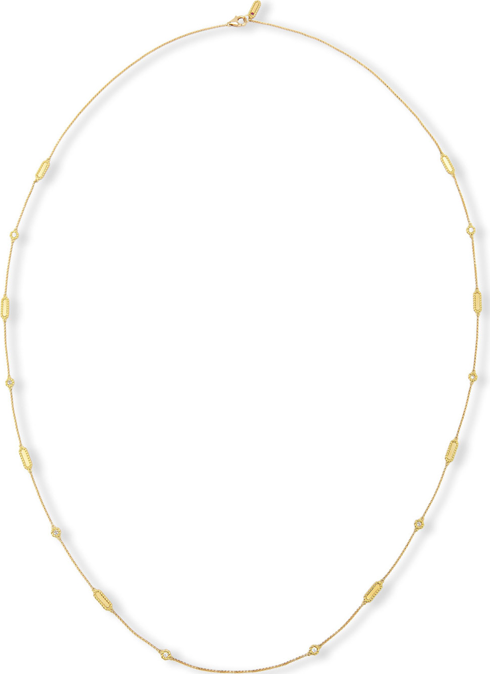 Roberto Coin Barocco 18K Yellow Gold Diamond Station Necklace, 36"
