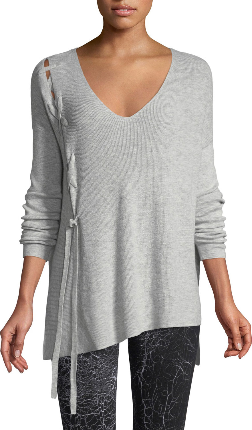 Vimmia Shavasana Lace-Up Long-Sleeve Sweater