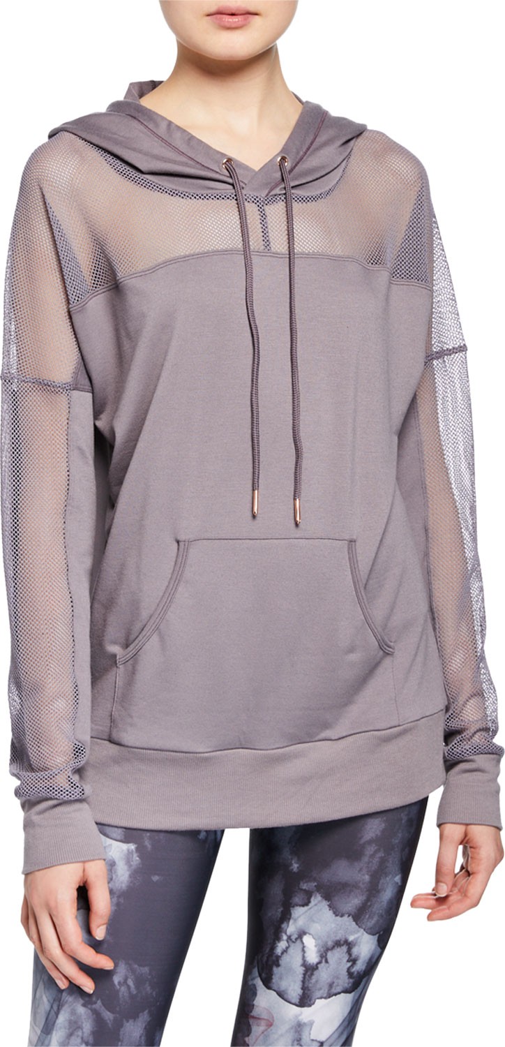 ONZIE Mesh Long-Sleeve Pullover Hoodie