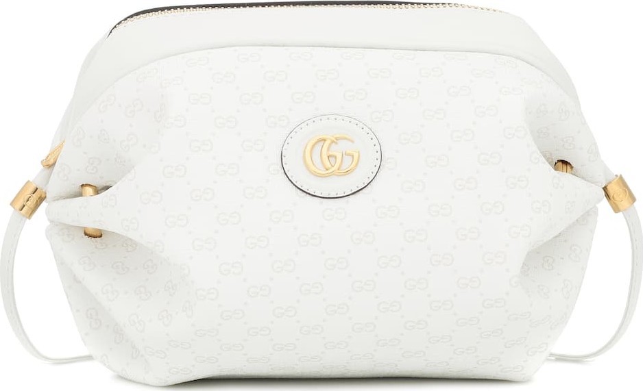 Gucci Mini GG leather-trimmed shoulder bag