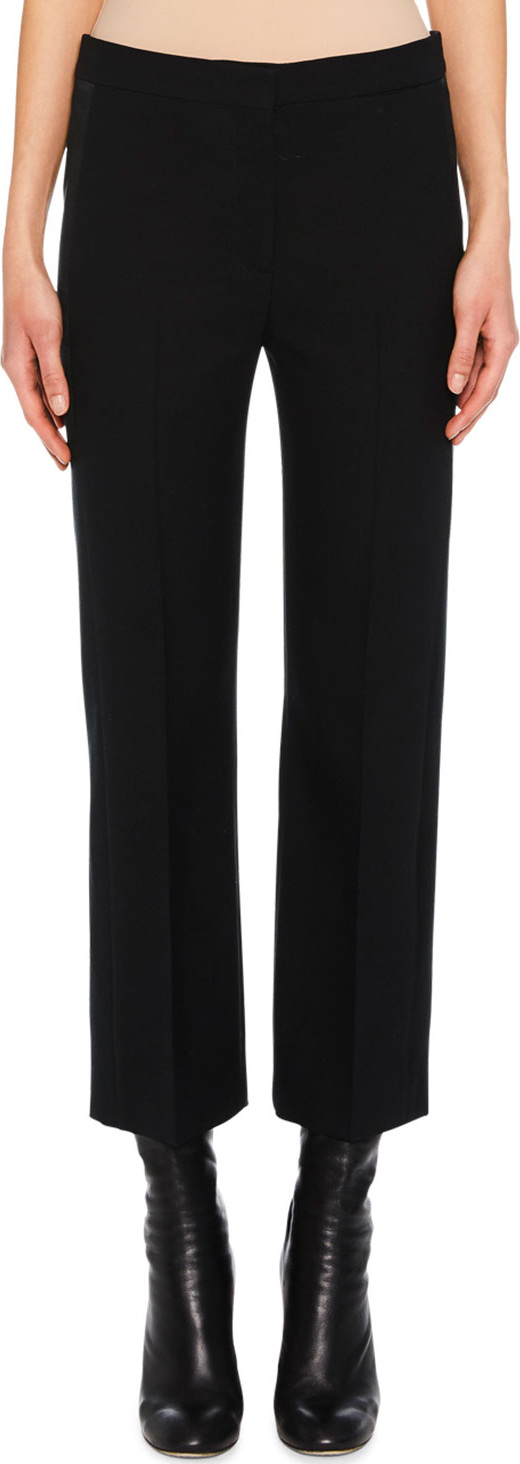Alexander McQueen Flat-Front Cigarette-Leg Wool-Silk Pants
