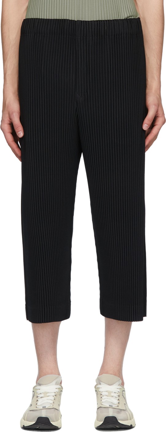 Homme Plissé Issey Miyake Black MC April Cropped Trousers