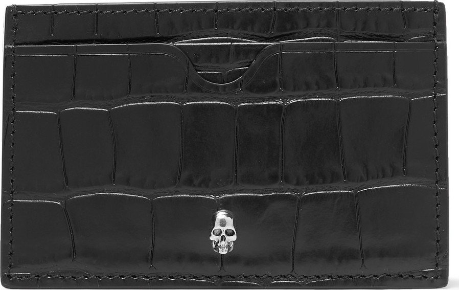 Alexander McQueen Croc-Effect Leather Cardholder