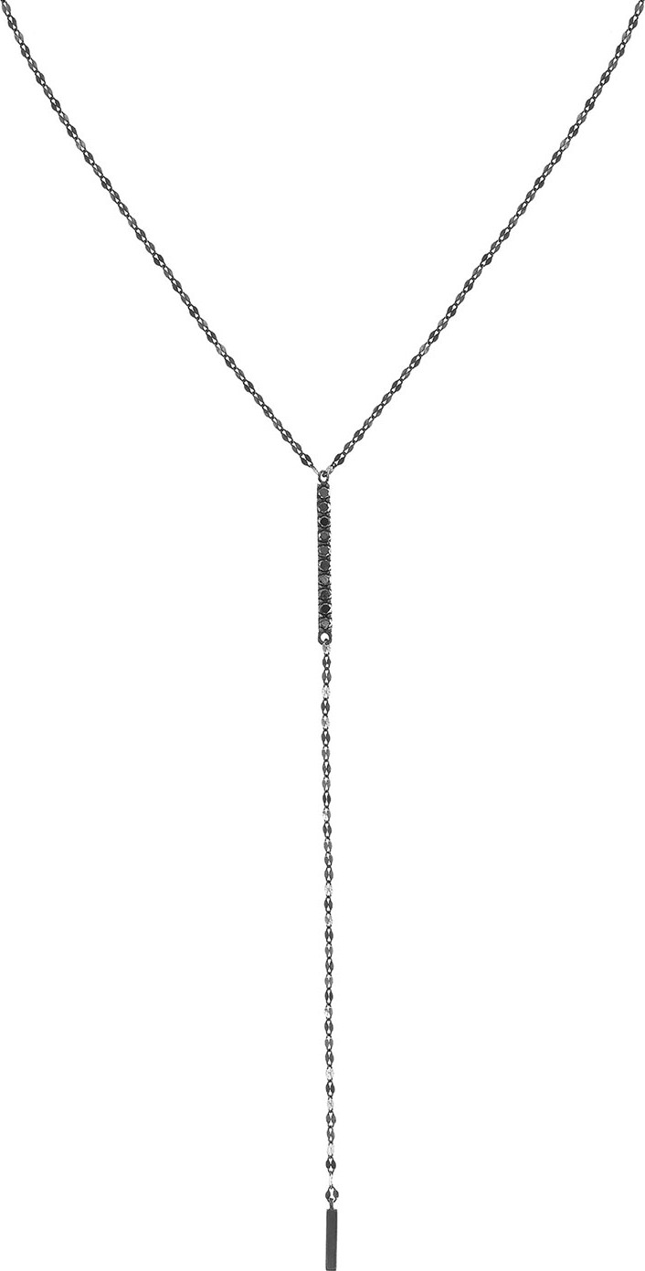 Lana Reckless 14K Black Gold Lariat Necklace with Black Diamonds