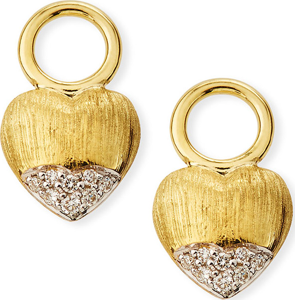 Jude Frances Lisse 18k Puffy Heart Diamond Earring Charms