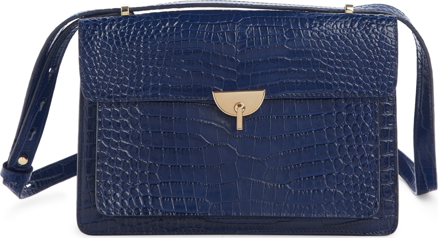Dries Van Noten Croc Embossed Leather Crossbody Bag