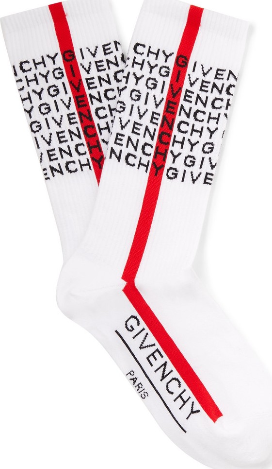 Givenchy Logo-Intarsia Stretch Cotton-Blend Socks