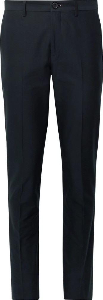 Ps By Paul Smith Midnight-Blue Slim-Fit Cotton-Blend Faille Trousers