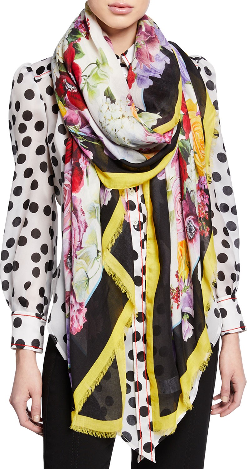Dolce & Gabbana Hydrangea Print Scarf