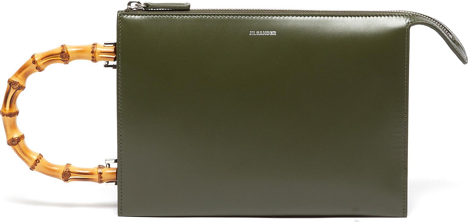 Jil Sander 'Tootie Bamboo' small leather clutch