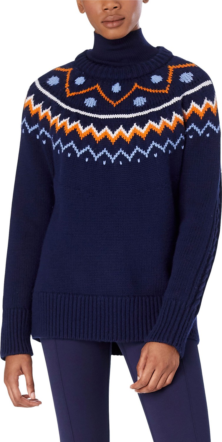 Tory Sport Performance Merino Fair Isle Cable-Knit Sweater