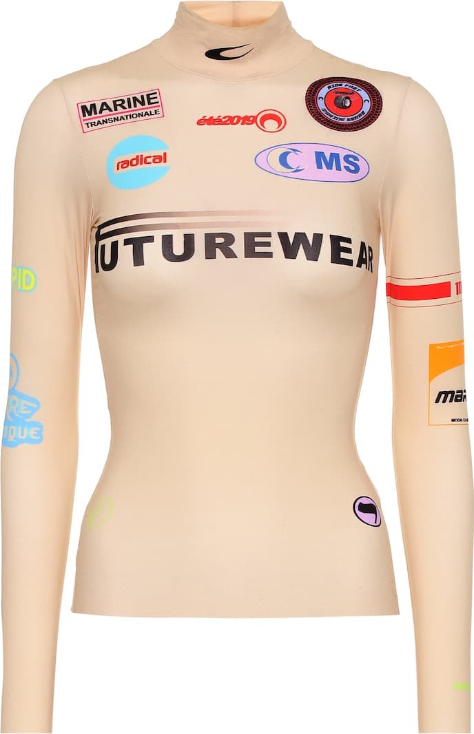 Marine Serre Logo stretch-jersey top