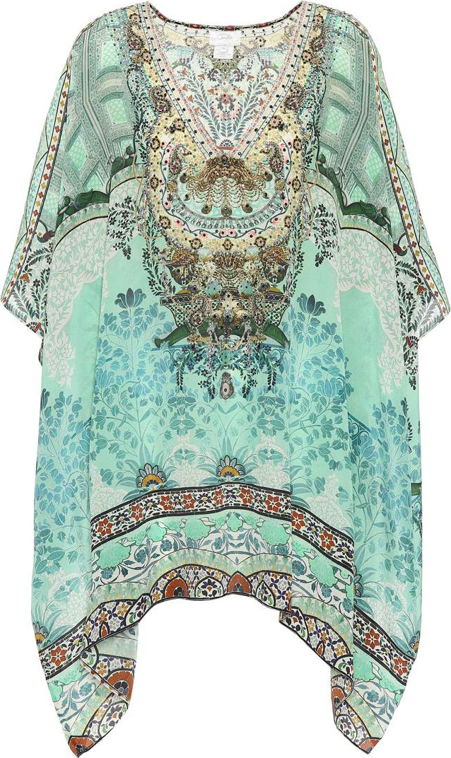 Camilla Embellished printed silk kaftan