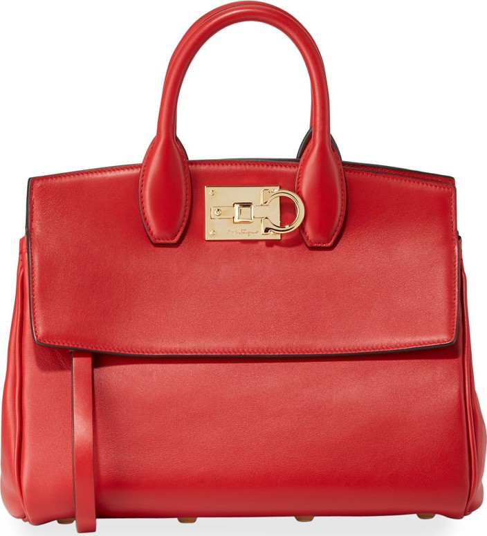 Salvatore Ferragamo The Studio Medium Leather Satchel Bag