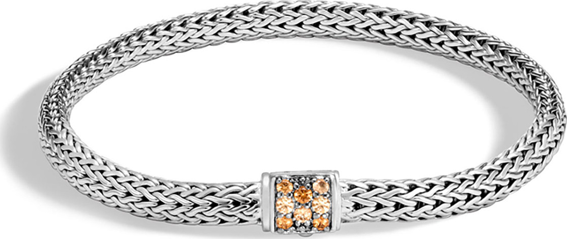 John Hardy Classic Chain Extra Small Pave Pusher Clasp Bracelet