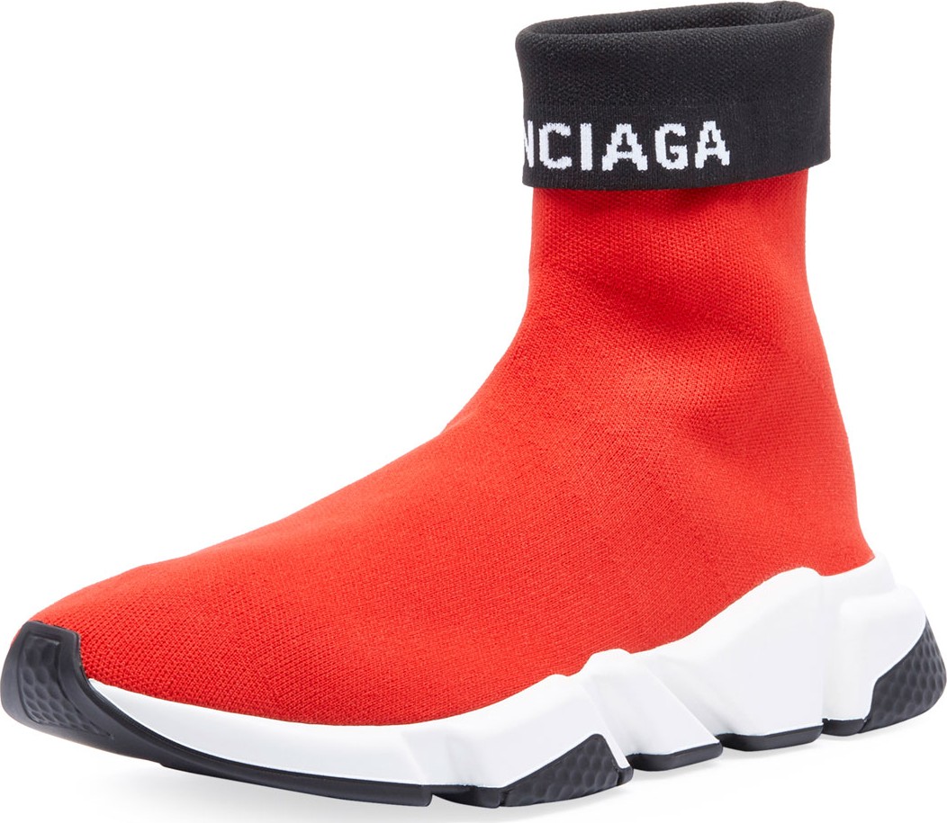 Balenciaga Men's Speed High-Top Fold-Over Sock Sneakers