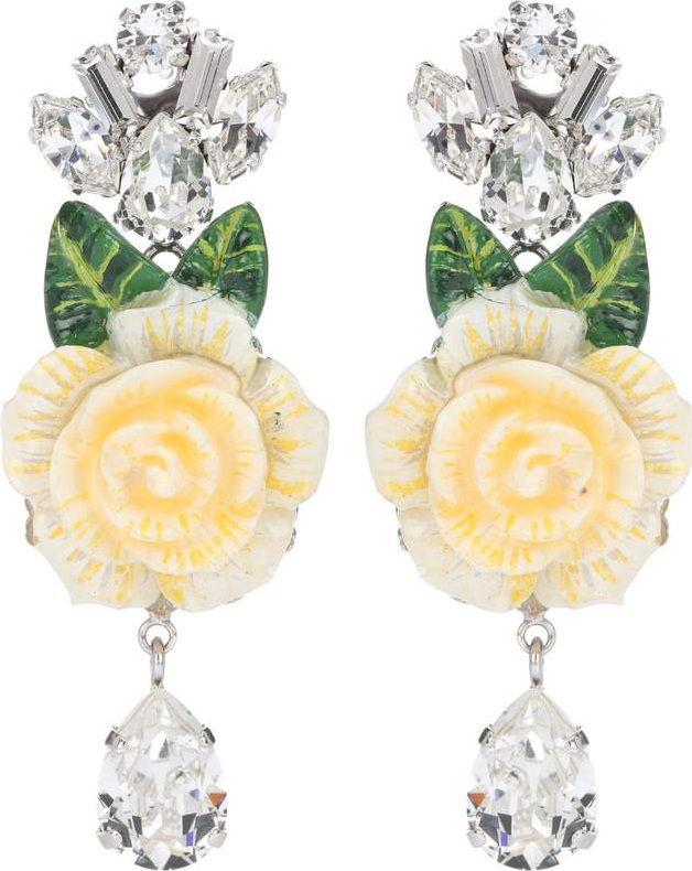 Dolce & Gabbana Crystal and resin floral earrings