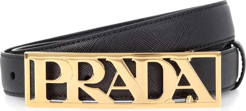 Prada Leather logo belt