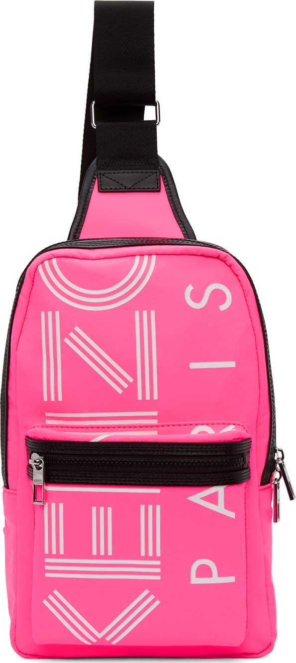 KENZO Pink Crew Logo Crossbody Backpack