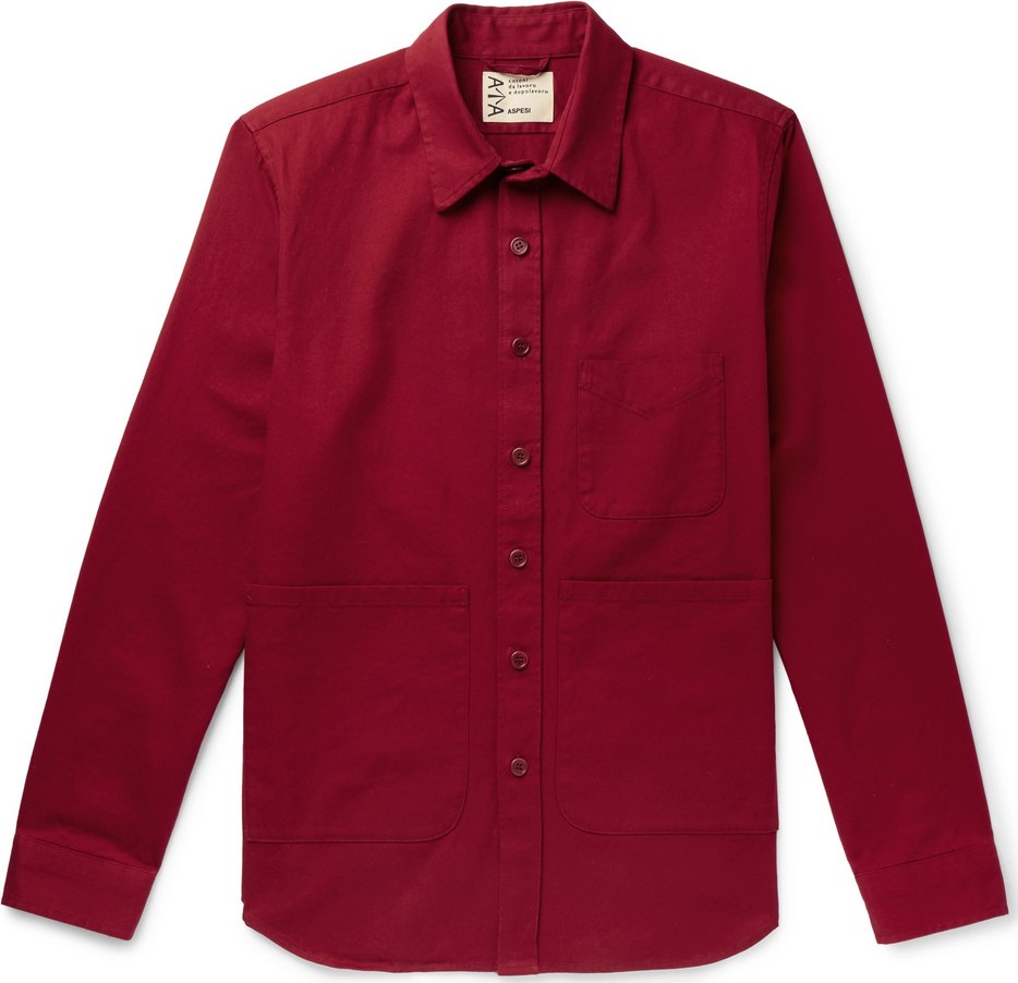 Aspesi Garment-Dyed Cotton-Twill Overshirt