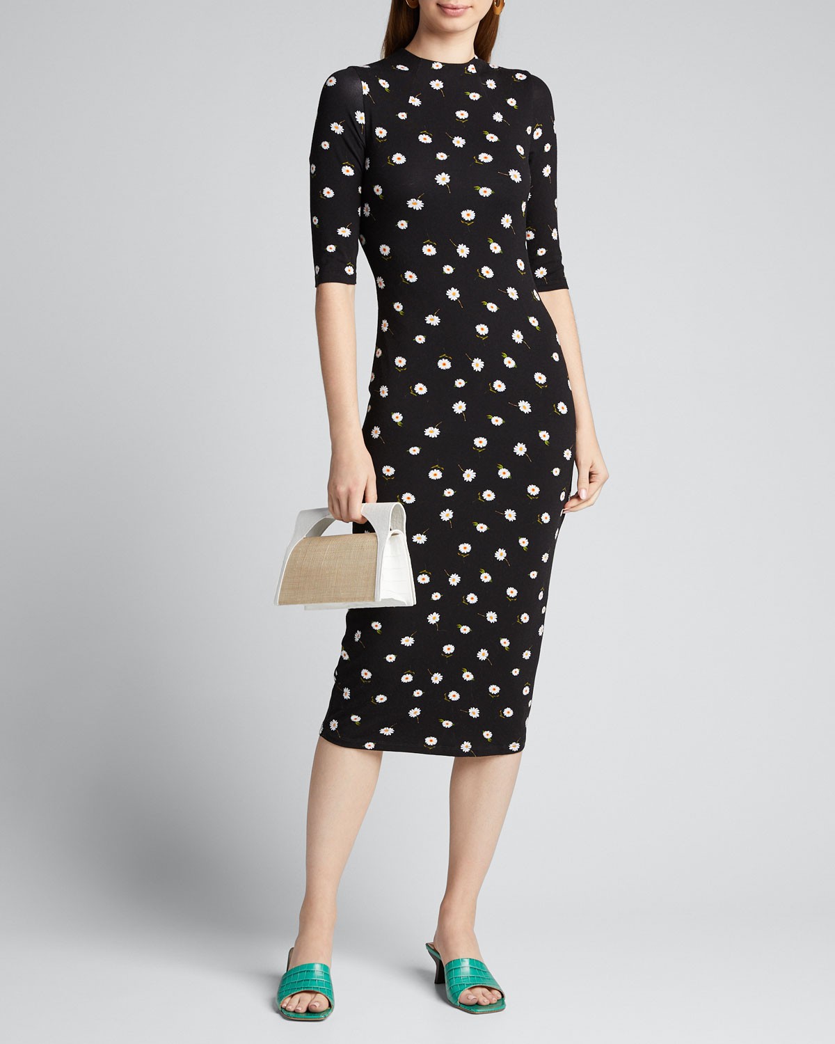 Alice + Olivia Delora Fitted Mock-Neck Dress