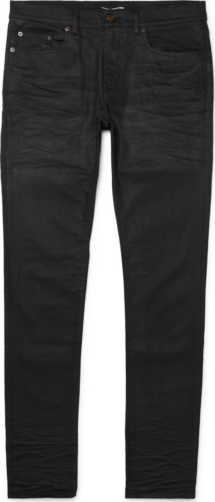 Saint Laurent Skinny-Fit 15cm Hem Coated-Denim Jeans
