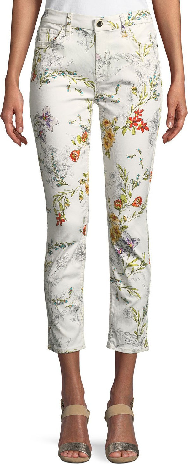 Jen7 Floral-Print Ankle Skinny Jeans